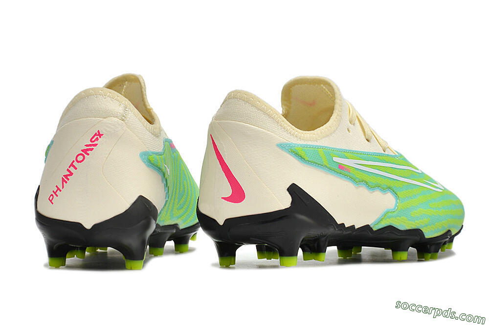 Nike React Phantom GX Academy FG Low-Tops Football Boots - Green/Beige/Black 6