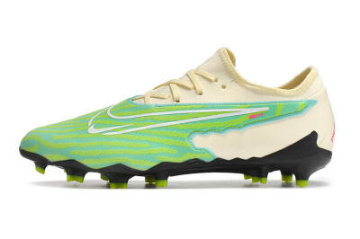 Nike React Phantom GX Academy FG Low-Tops Football Boots - Green/Beige/Black
