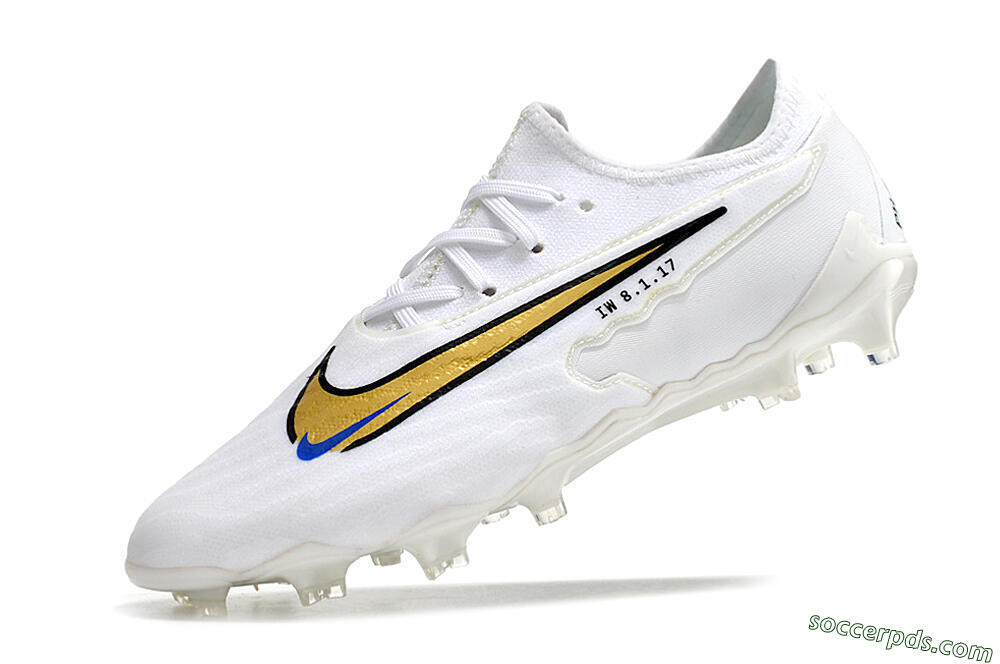 Nike React Phantom GX Academy FG Low-Tops Football Boots - White/Gold/Blue 5