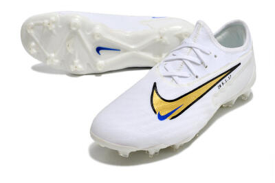 Nike React Phantom GX Academy FG Low-Tops Football Boots - White/Gold/Blue