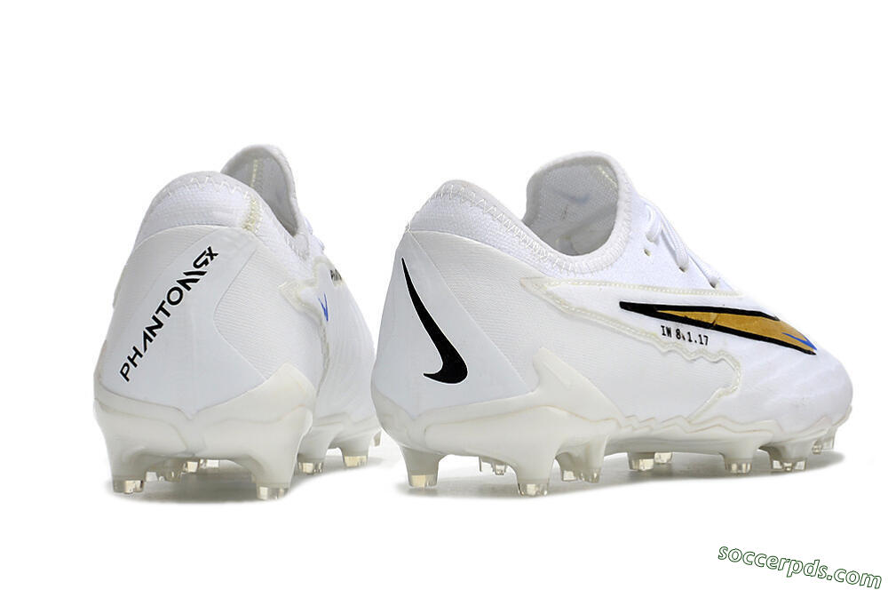 Nike React Phantom GX Academy FG Low-Tops Football Boots - White/Gold/Blue 6