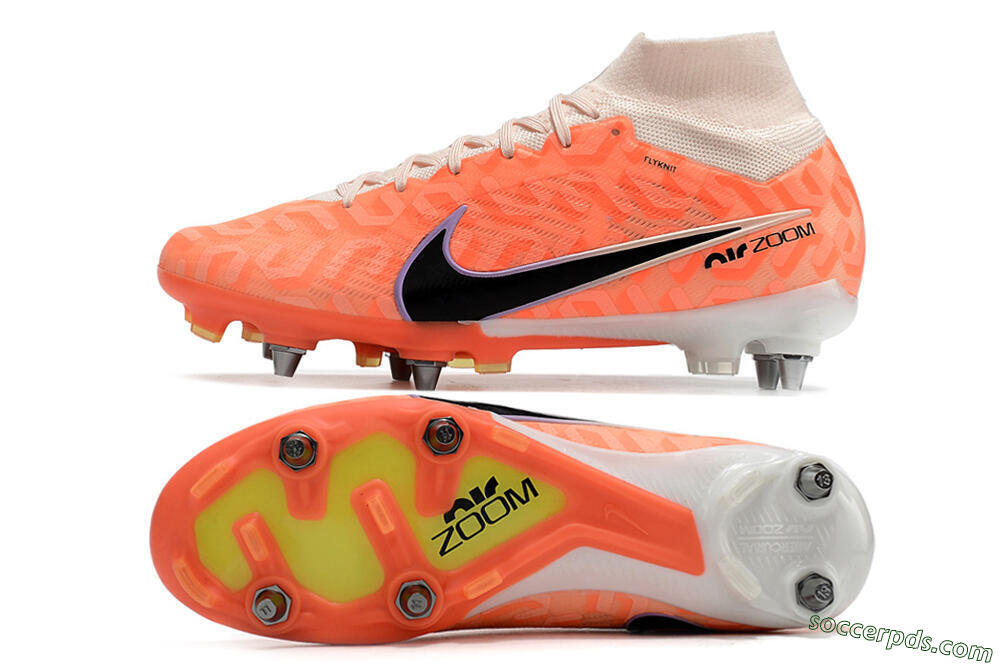 Nike Air Zoom Mercurial Superfly 9 Elite SG High-Tops Football Boots - Orange/Black/Purple/Yellow 0