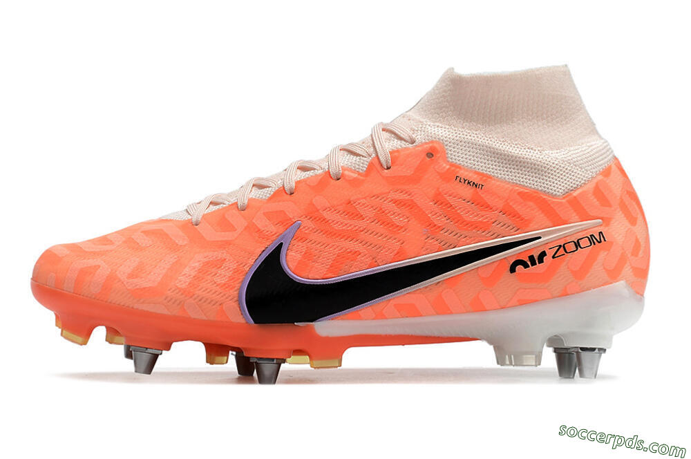 Nike Air Zoom Mercurial Superfly 9 Elite SG High-Tops Football Boots - Orange/Black/Purple/Yellow 2