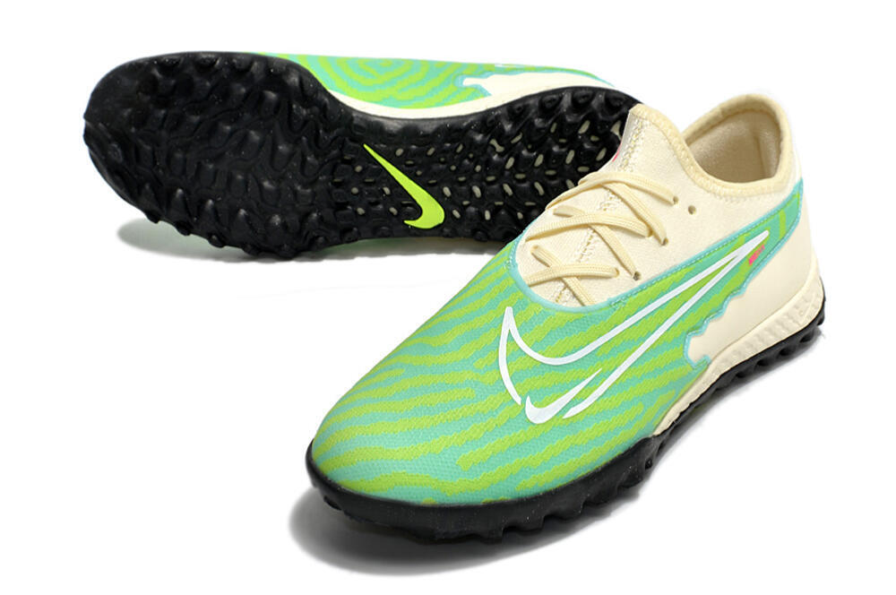 Nike React Phantom GX Pro TF Low-Tops Football Shoes - Green/Beige/Black 3