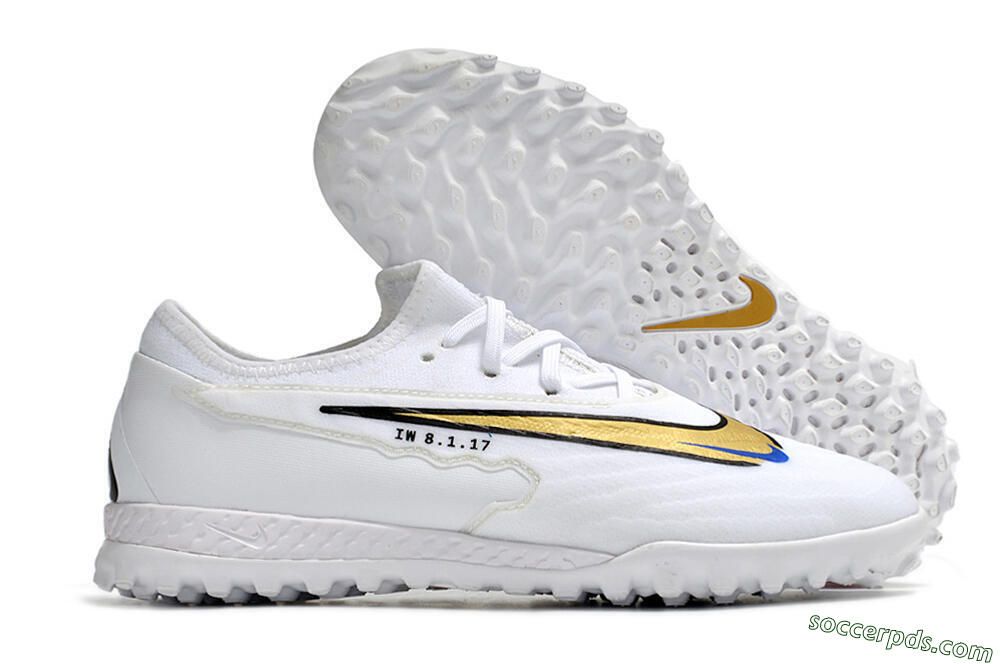 Nike React Phantom GX Pro TF Low-Tops Football Shoes - White/Gold/Black 1