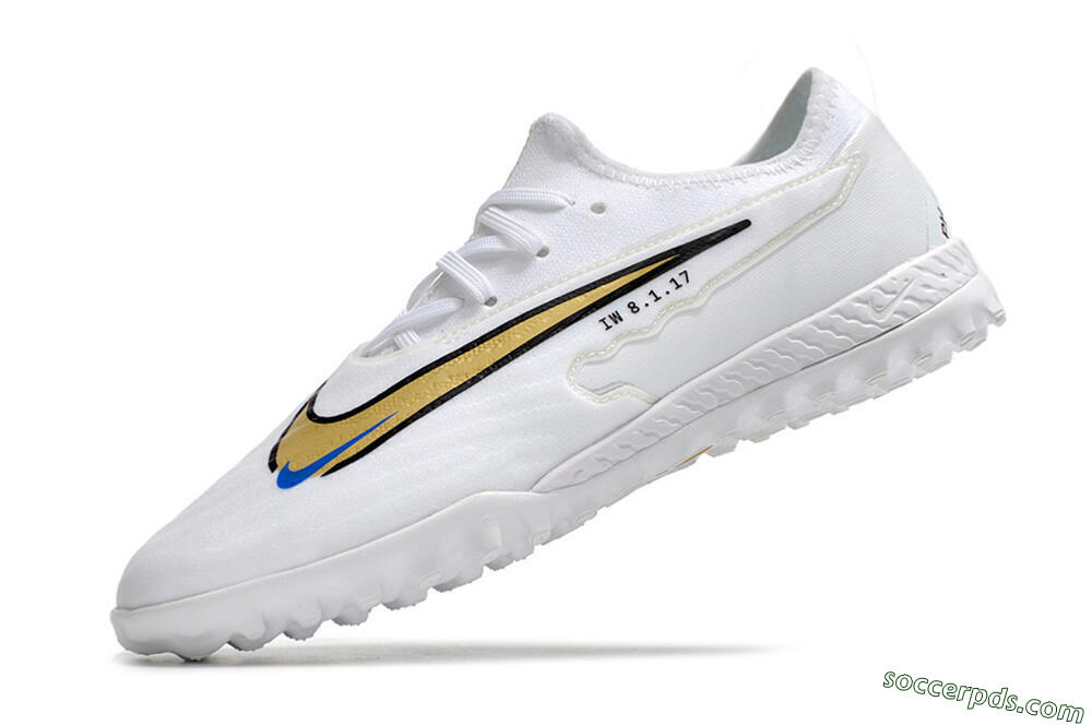 Nike React Phantom GX Pro TF Low-Tops Football Shoes - White/Gold/Black 5