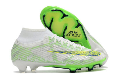 Nike Air Zoom Mercurial Superfly 9 Academy FG High-Tops Football Boots - White/Green/Yellow