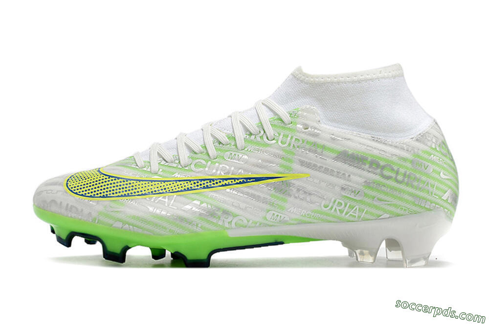 Nike Air Zoom Mercurial Superfly 9 Academy FG High-Tops Football Boots - White/Green/Yellow 2