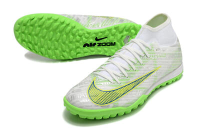 Nike Air Zoom Mercurial Superfly 9 Academy TF High-Tops Football Shoes - White/Green/Yellow