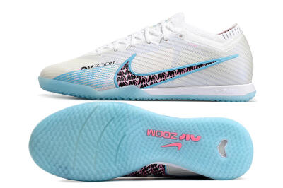 Nike Air Zoom Mercurial Vapor 15 Elite IC Low-Tops Football Shoes - White/Blue/Black/Pink