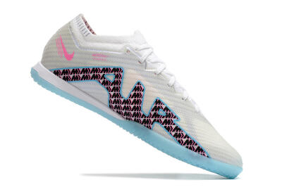 Nike Air Zoom Mercurial Vapor 15 Elite IC Low-Tops Football Shoes - White/Blue/Black/Pink