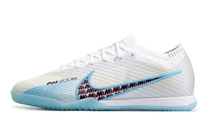 Nike Air Zoom Mercurial Vapor 15 Elite IC Low-Tops Football Shoes - White/Blue/Black/Pink