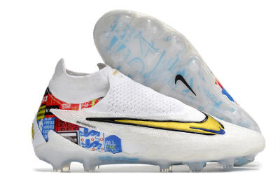 Harry Kane x Nike Phantom GX DF Elite FG Low-Tops Football Boots - White/Gold/Blue