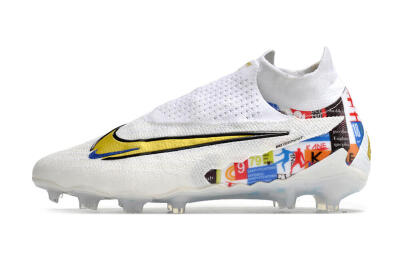 Harry Kane x Nike Phantom GX DF Elite FG Low-Tops Football Boots - White/Gold/Blue