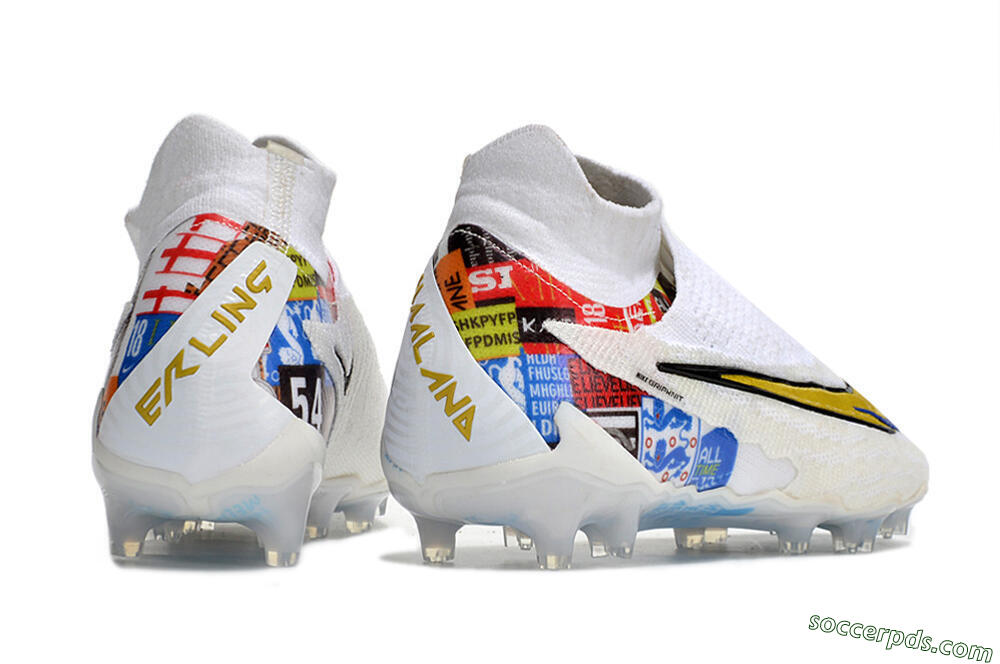 Harry Kane x Nike Phantom GX DF Elite FG Low-Tops Football Boots - White/Gold/Blue 6