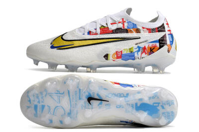 Harry Kane x Nike Phantom GX Elite FG Low-Tops Football Boots - White/Gold/Blue