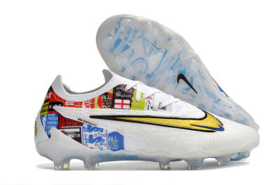 Harry Kane x Nike Phantom GX Elite FG Low-Tops Football Boots - White/Gold/Blue