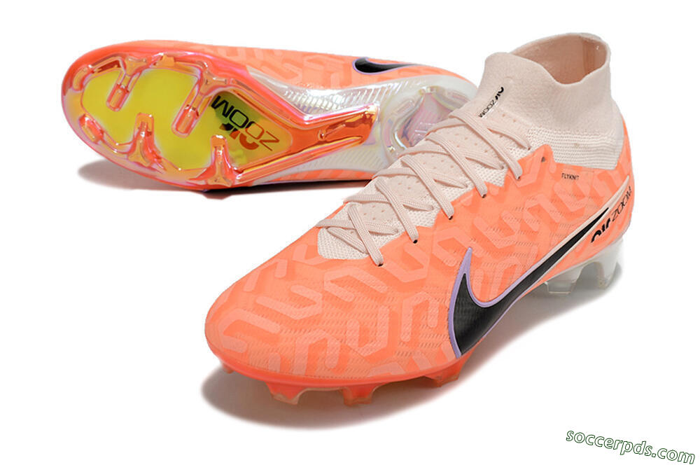 Nike Air Zoom Mercurial Superfly 9 Elite FG High-Tops Football Boots - White/Orange/Black 3