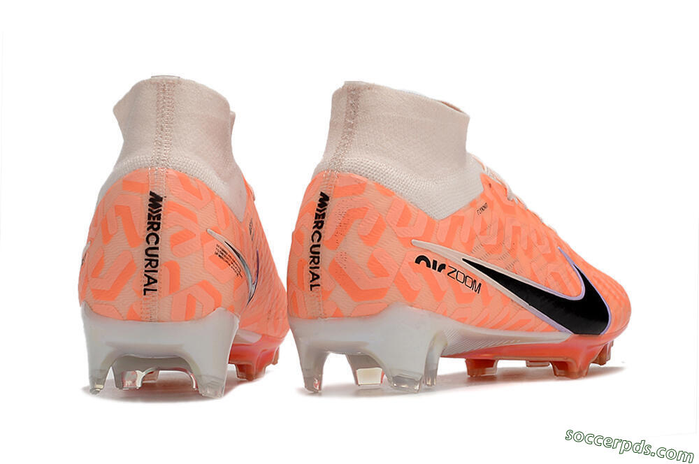 Nike Air Zoom Mercurial Superfly 9 Elite FG High-Tops Football Boots - White/Orange/Black 6