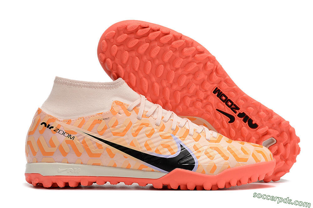 Nike Air Zoom Mercurial Superfly 9 Elite TF High-Tops Football Shoes - Orange/White/Black 1