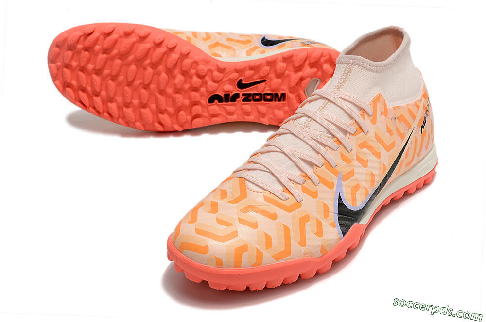 Nike Air Zoom Mercurial Superfly 9 Elite TF High-Tops Football Shoes - Orange/White/Black 3