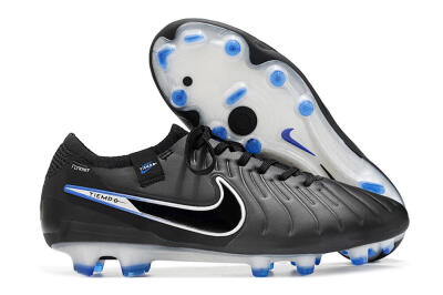 Nike Tiempo Legend 10 Elite FG Low-Tops Football Boots - Black/Blue/Sliver