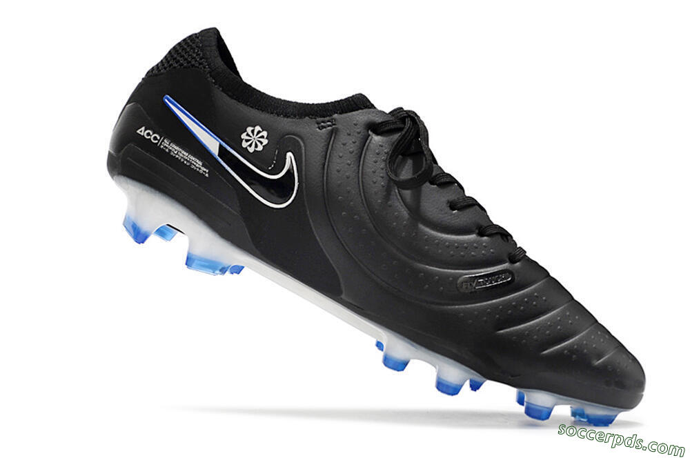 Nike Tiempo Legend 10 Elite FG Low-Tops Football Boots - Black/Blue/Sliver 4