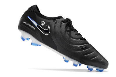 Nike Tiempo Legend 10 Elite FG Low-Tops Football Boots - Black/Blue/Sliver