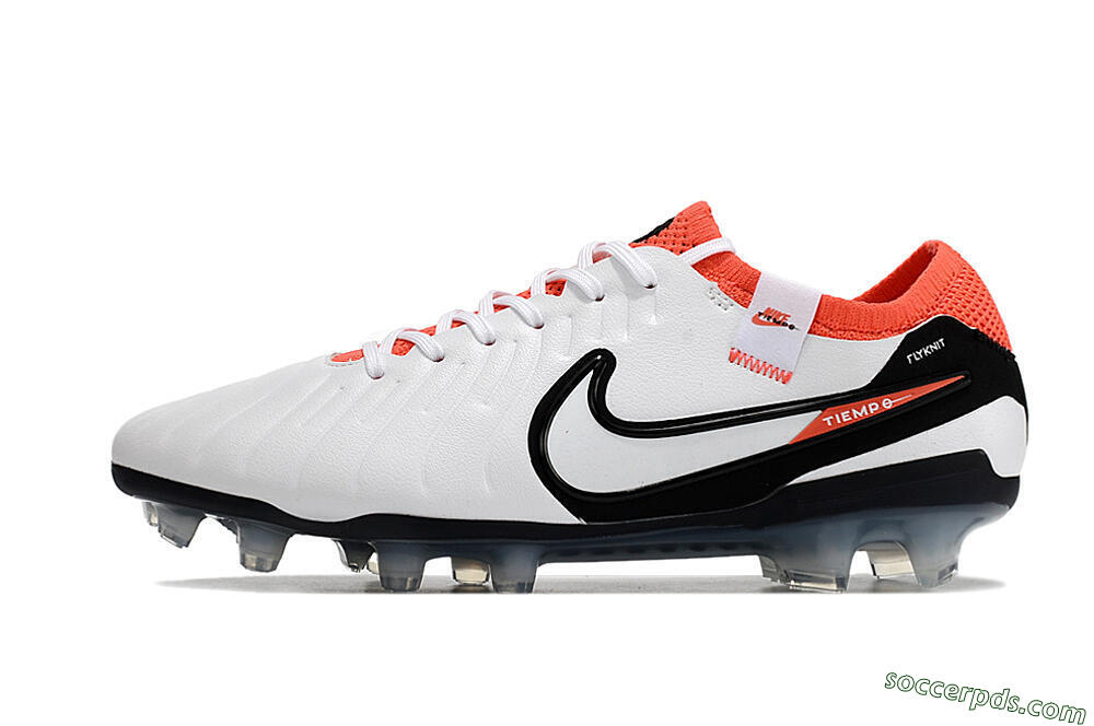 Nike Tiempo Legend 10 Elite FG Low-Tops Football Boots - White/Black/Red 2