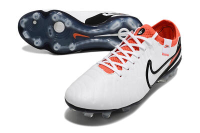 Nike Tiempo Legend 10 Elite FG Low-Tops Football Boots - White/Black/Red