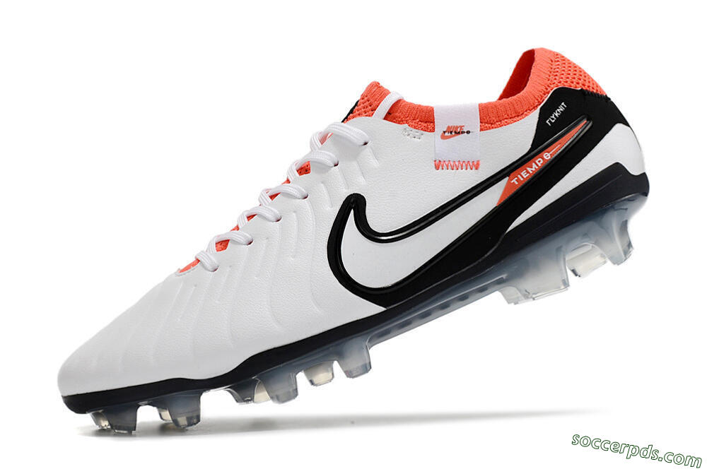 Nike Tiempo Legend 10 Elite FG Low-Tops Football Boots - White/Black/Red 5