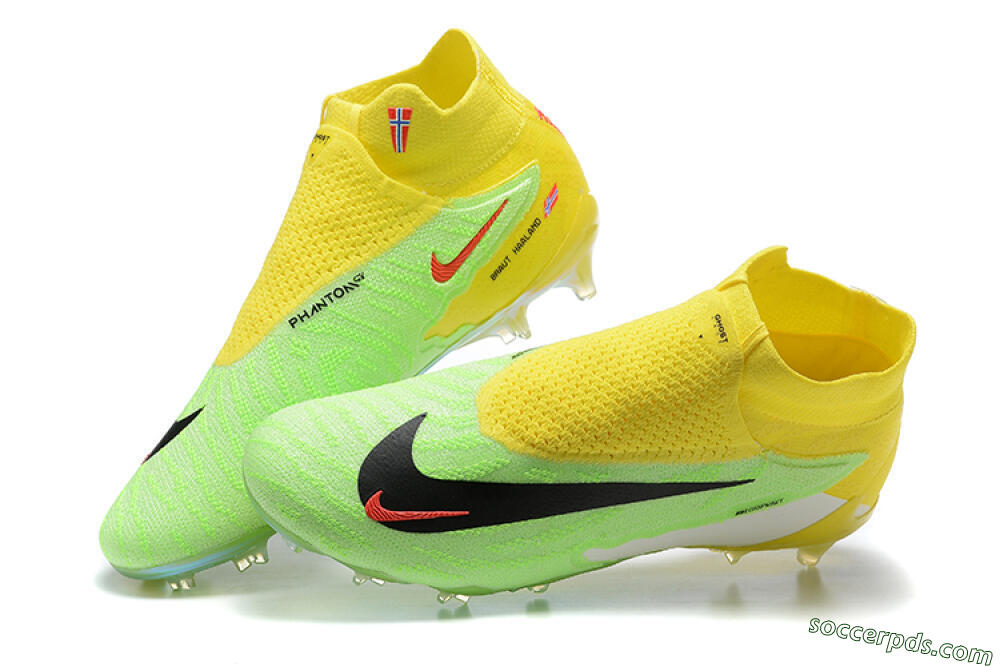 Nike Phantom GX Elite DF FG High-Tops Football Boots - Green/Yellow/Black 5