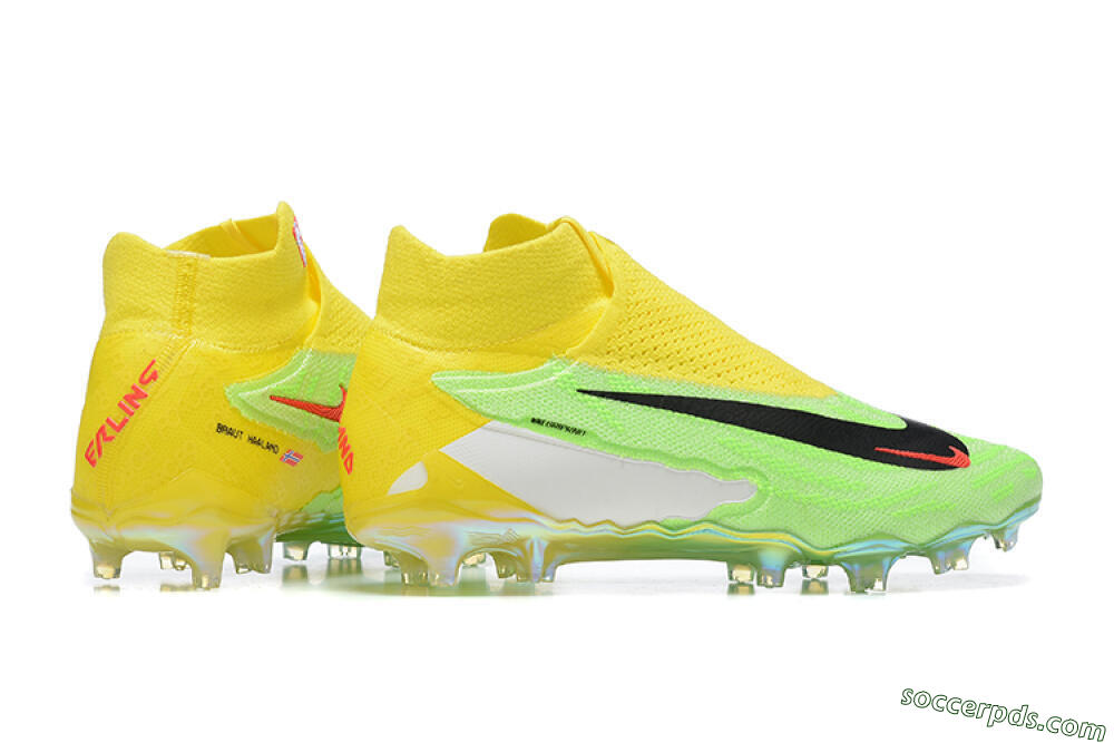 Nike Phantom GX Elite DF FG High-Tops Football Boots - Green/Yellow/Black 9