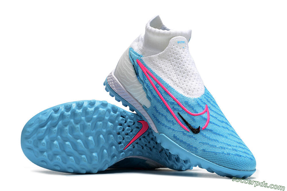 Nike Phantom GX Elite DF TF High-Tops Football Shoes - Blue/Pink/White 3