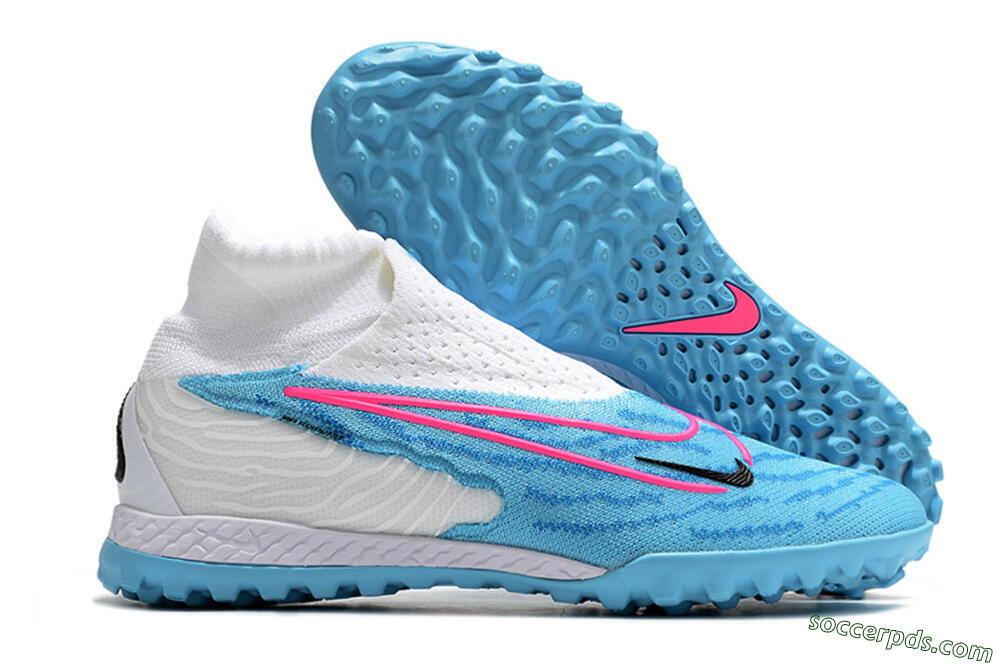 Nike Phantom GX Elite DF TF High-Tops Football Shoes - Blue/Pink/White 1