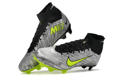 Nike Air Zoom Mercurial Superfly 9 Elite FG High-Tops Football Boots - Silver/Green/Black
