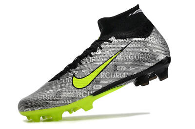 Nike Air Zoom Mercurial Superfly 9 Elite FG High-Tops Football Boots - Silver/Green/Black