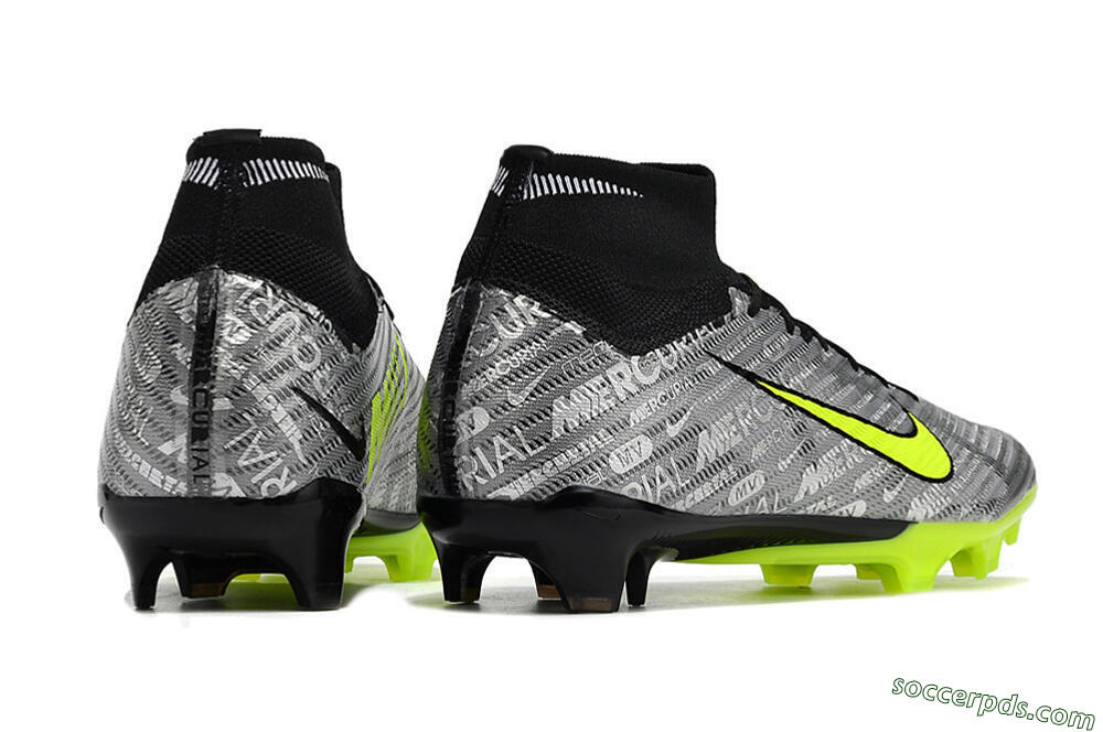Nike Air Zoom Mercurial Superfly 9 Elite FG High-Tops Football Boots - Silver/Green/Black 8