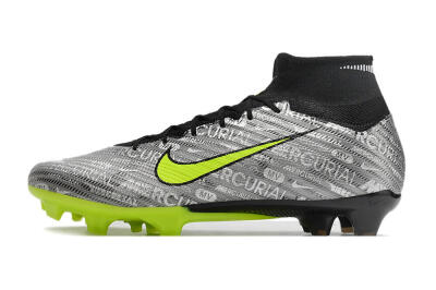 Nike Air Zoom Mercurial Superfly 9 Elite FG High-Tops Football Boots - Silver/Green/Black