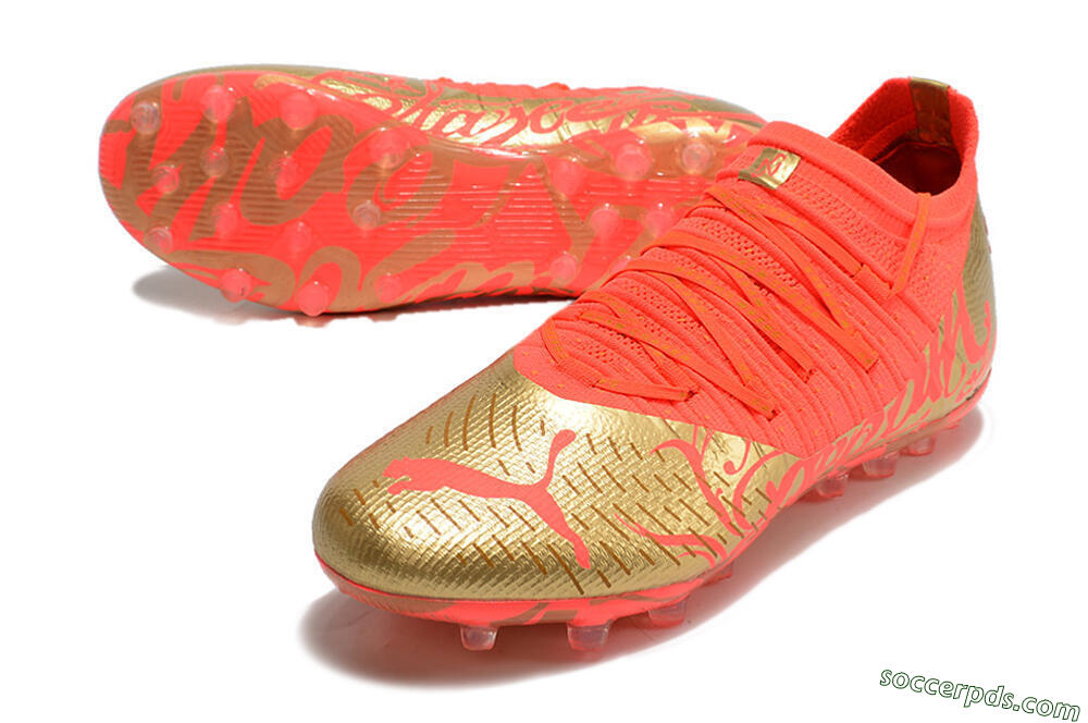 Puma Future Z 1.3 Instinct MG Low-Tops Football Boots - Red/Gold 3