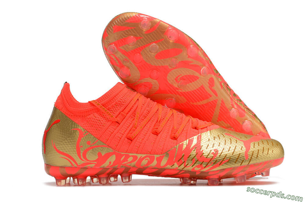 Puma Future Z 1.3 Instinct MG Low-Tops Football Boots - Red/Gold 1