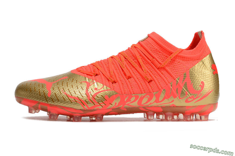Puma Future Z 1.3 Instinct MG Low-Tops Football Boots - Red/Gold 2