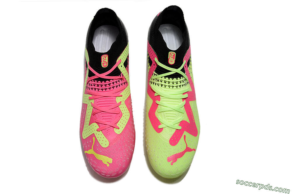 Puma Ultra Ultimate FG Low-Tops Football Boots - Green/Pink/Black 4
