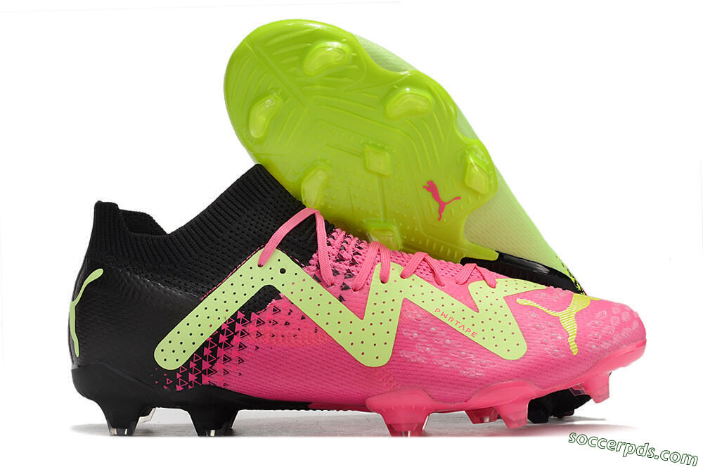 Puma Ultra Ultimate FG Low-Tops Football Boots - Green/Pink/Black 1