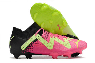 Puma Ultra Ultimate FG Low-Tops Football Boots - Green/Pink/Black