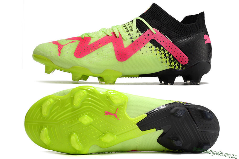 Puma Ultra Ultimate FG Low-Tops Football Boots - Green/Pink/Black 0