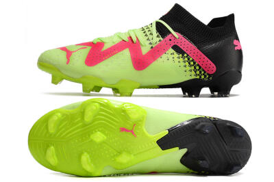 Puma Ultra Ultimate FG Low-Tops Football Boots - Green/Pink/Black