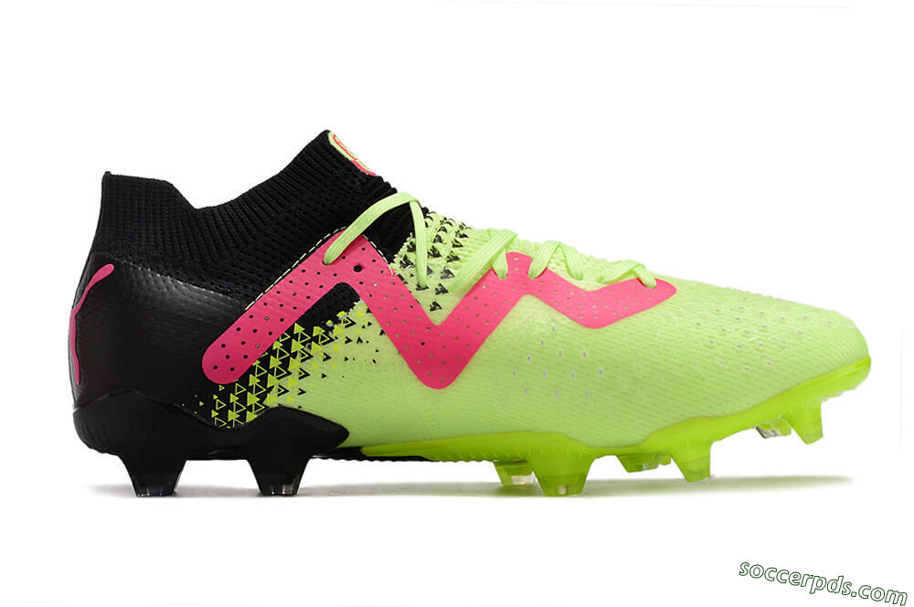 Puma Ultra Ultimate FG Low-Tops Football Boots - Green/Pink/Black 7