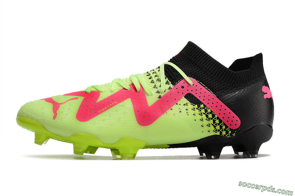 Puma Ultra Ultimate FG Low-Tops Football Boots - Green/Pink/Black 2