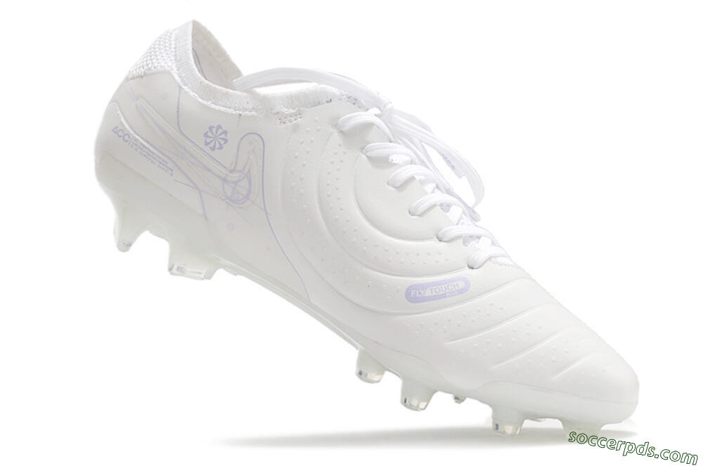 Nike Tiempo Legend 10 Elite FG Low-Tops Football Boots - White/Purple 4